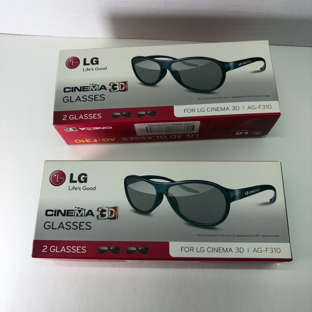 NEW LG‎ Cinema 3D Glasses AG-F310 2 Pairs per Box. 2 Boxes